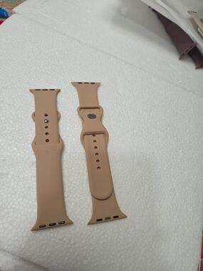 Neutral Beige Silicone Watch Band - Compatible Smartwatch Strap 42 Mm 2pcs
